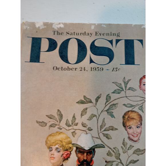 Vintage Saturday Evening Post October 21 1959 Norman Rockwell Family Tree - Picture 2 of 9